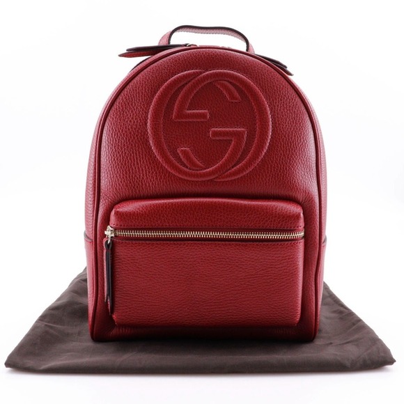 GUCCI Red Leather Backpack - Picture 11 of 11
